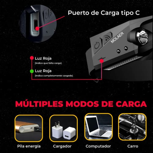 Linterna Led Premium ® 6 modos de luz